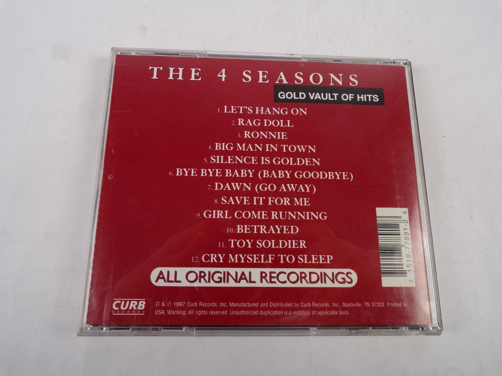 The 4 Seasons Gold Vault Of Hits Lets Hang On Rag Doll Ronnie Betrayed CD#57