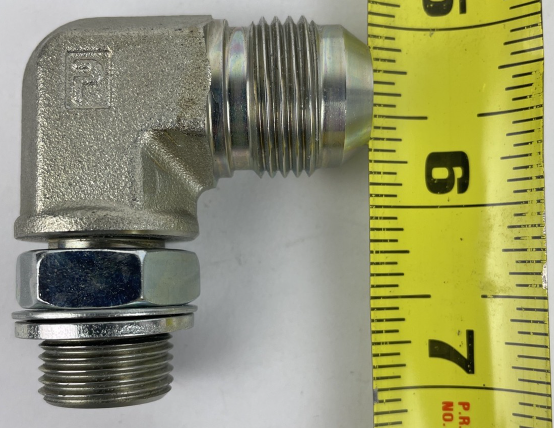 OEM Parker 8M16C8OMXS Triple-Lok 90° Elbow; 1/2" 37° Flare Tubing x Male M16x1.5