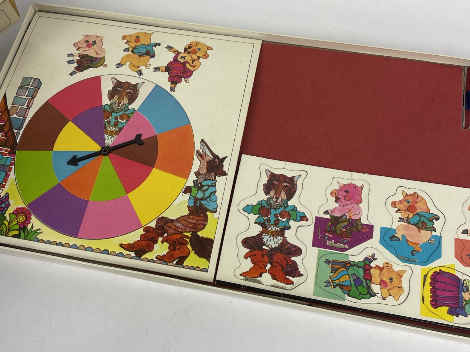 VNTGE Selchow & Righter 1971 - Three Little Pigs Realistic Storybook Board Game