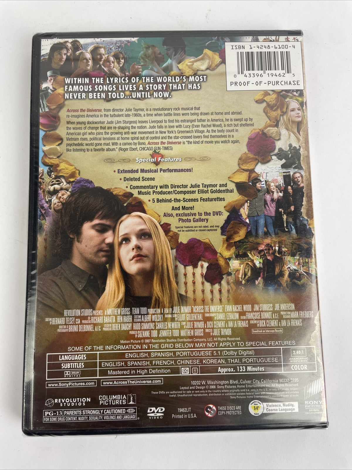 ACROSS THE UNIVERSE - Beatles Songs 2 DISC DELUXE EDITION DVD - Brand New