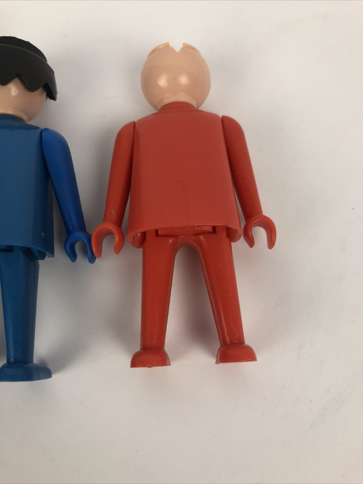 2 x 1974 Playmobil Geobra Blue And Red Figures - Fast Free Shipping