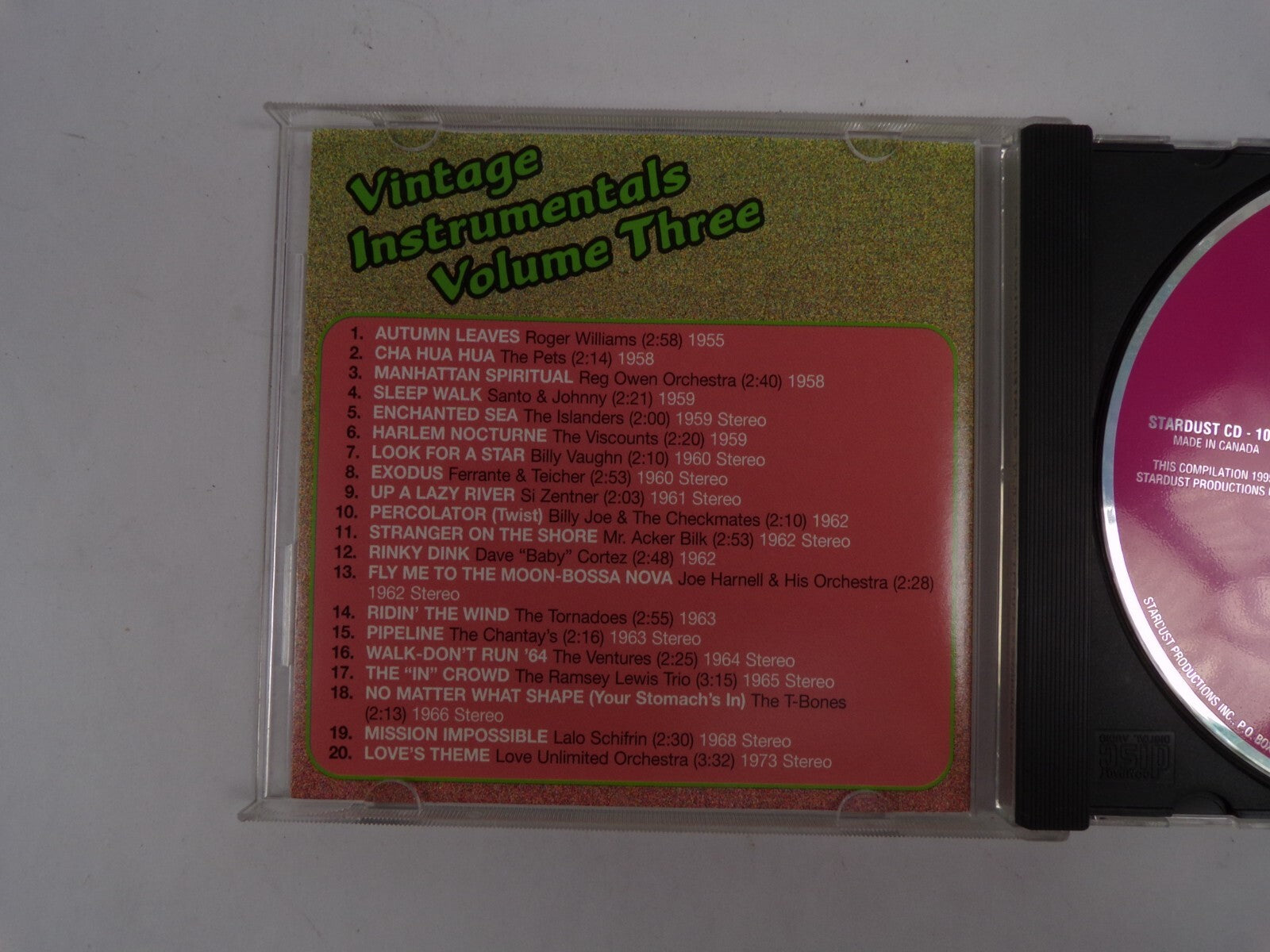 Vintage Instrumentals Volume Three Autumn Leaves Sleep Walk Exodus CD#38