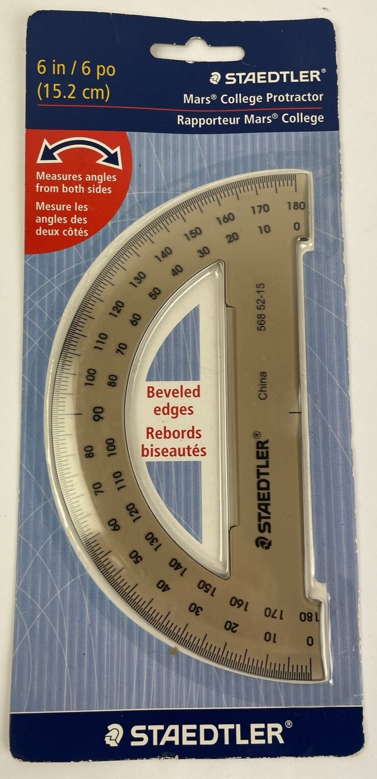 STAEDTLER Mars College 180 Degree Protractor (56852-15BK) 274704 6in 15.2cm