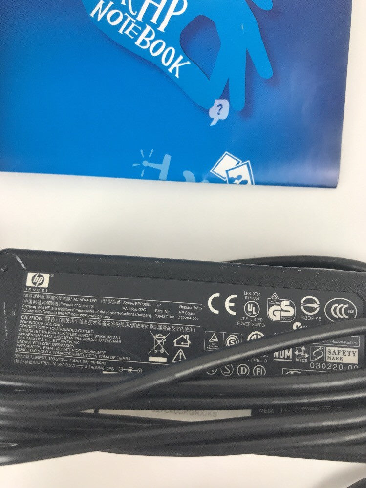 Genuine HP PA1650-02C PPP009L 18.5V 3.5A 65W AC Adapter & Power Cord