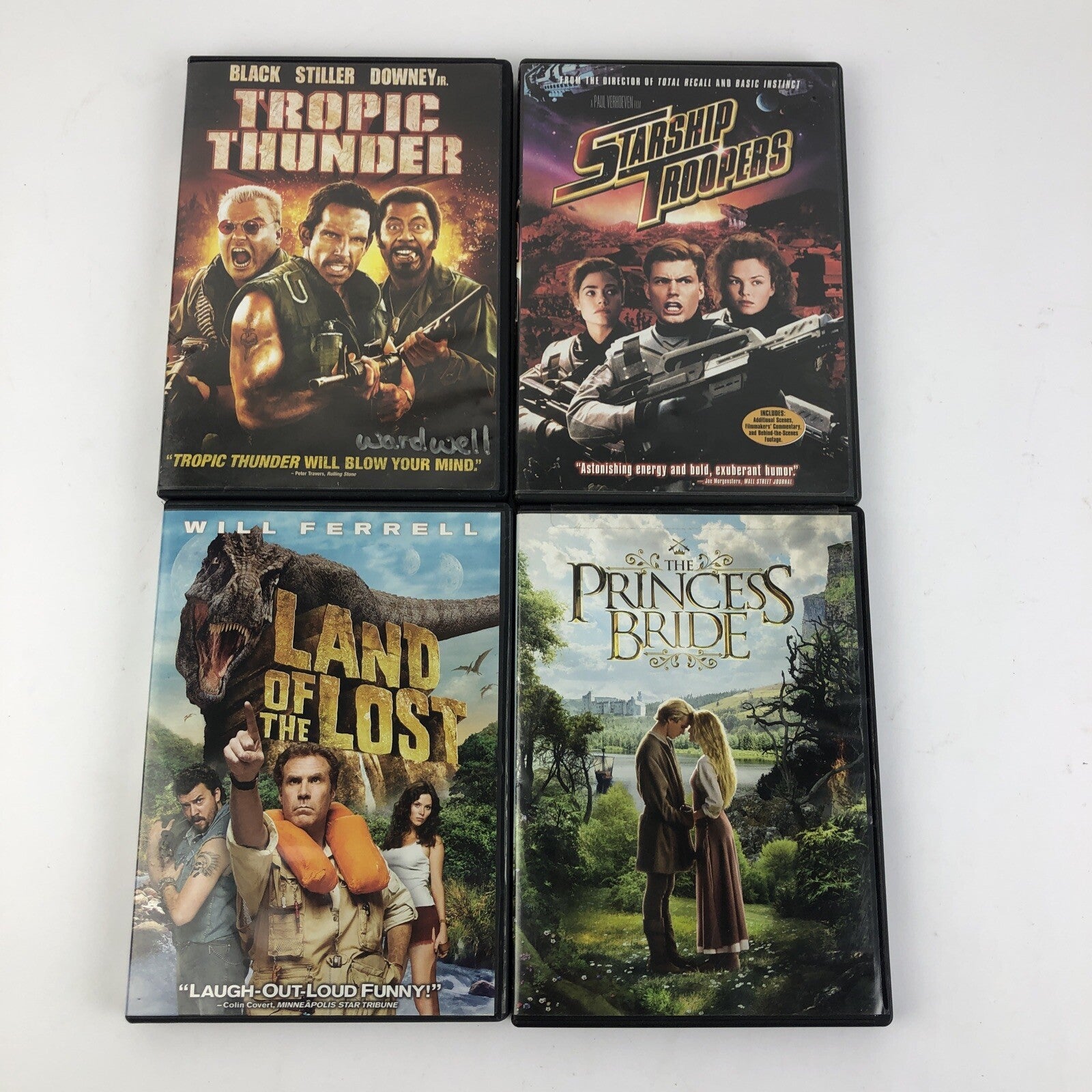4 x Comedy DVD Lot - Starship Troopers, Princess Bride, Tropic Thunder + LOOK