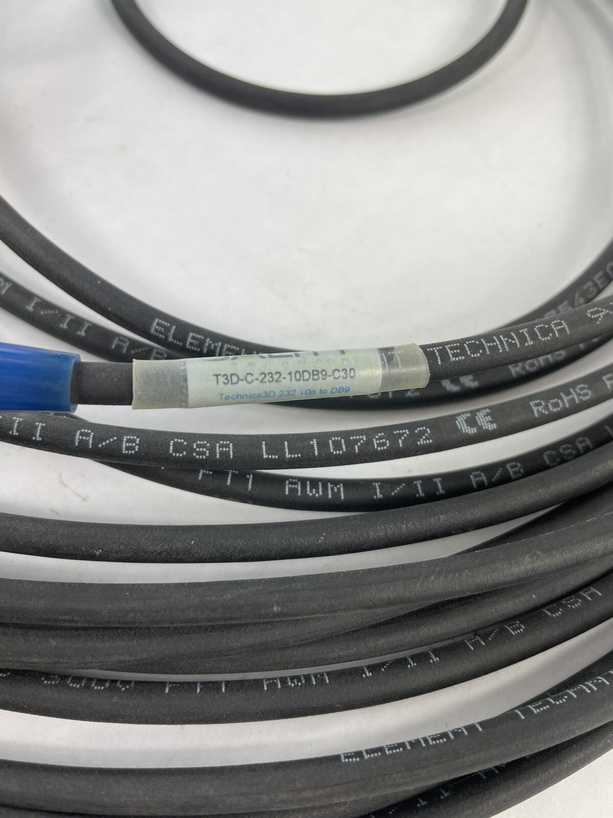 Elements' Technica 3ality Command Cable 30’ ft 232 10-pin to DB-9