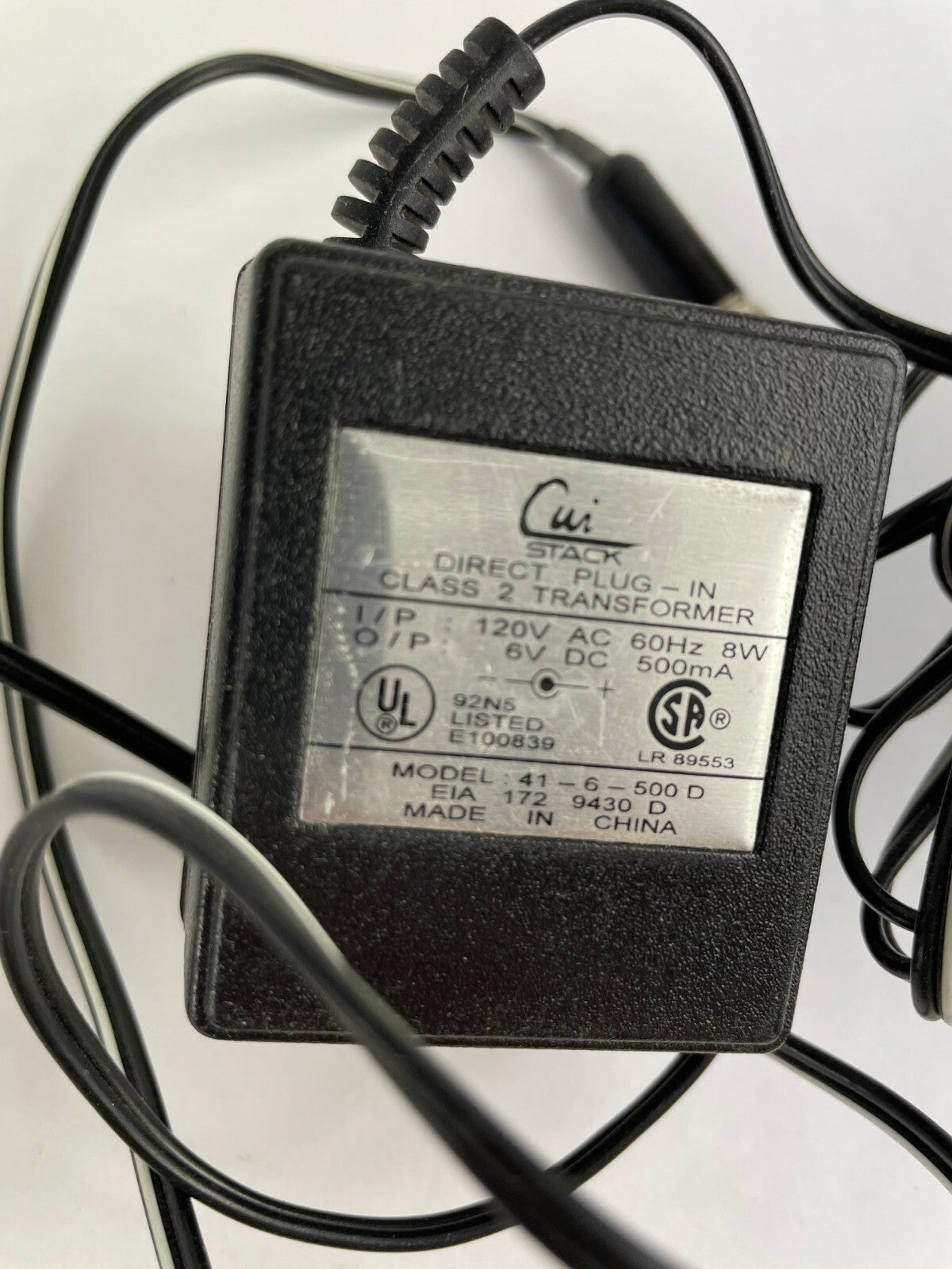 Genuine Cui 41-6-500 D Ac Adapter Output 6 V 500mA Power Supply Adapter A83