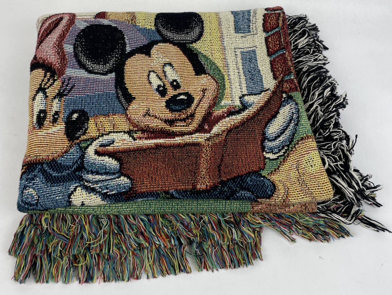 Disney Blanket Mickey Mouse Resort 50”x60” Tapestry Throw Afghan Winter Pluto