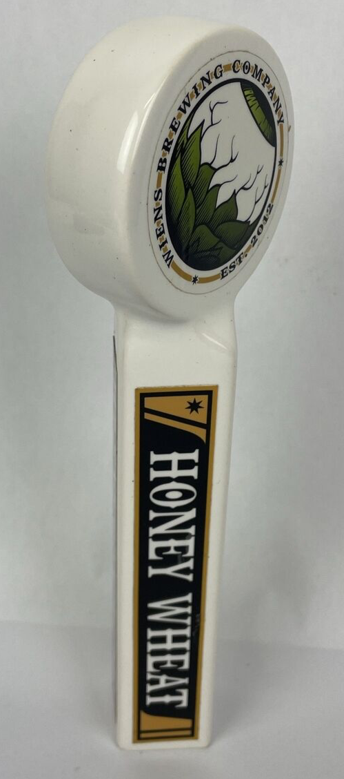 Wiens Brewing Company 2012 HONEY Wheat Ale Beer Ceramic Tap Handle 10" - LOOK