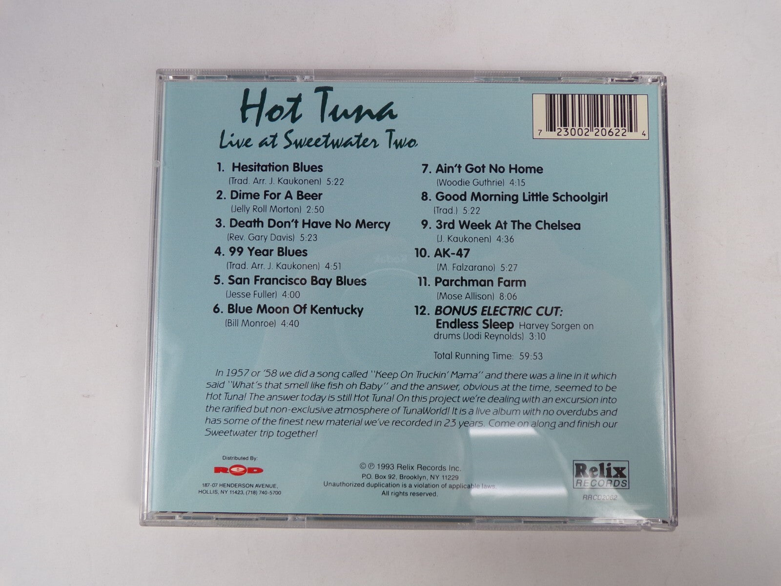 Hot Tuna Live at Sweetwater Two CD #24