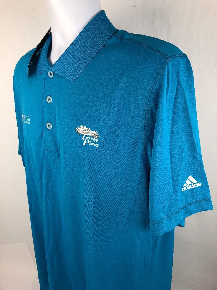 Adidas 0355 Golf Men's Puremotion polo shirt teal size large Torrey Pines
