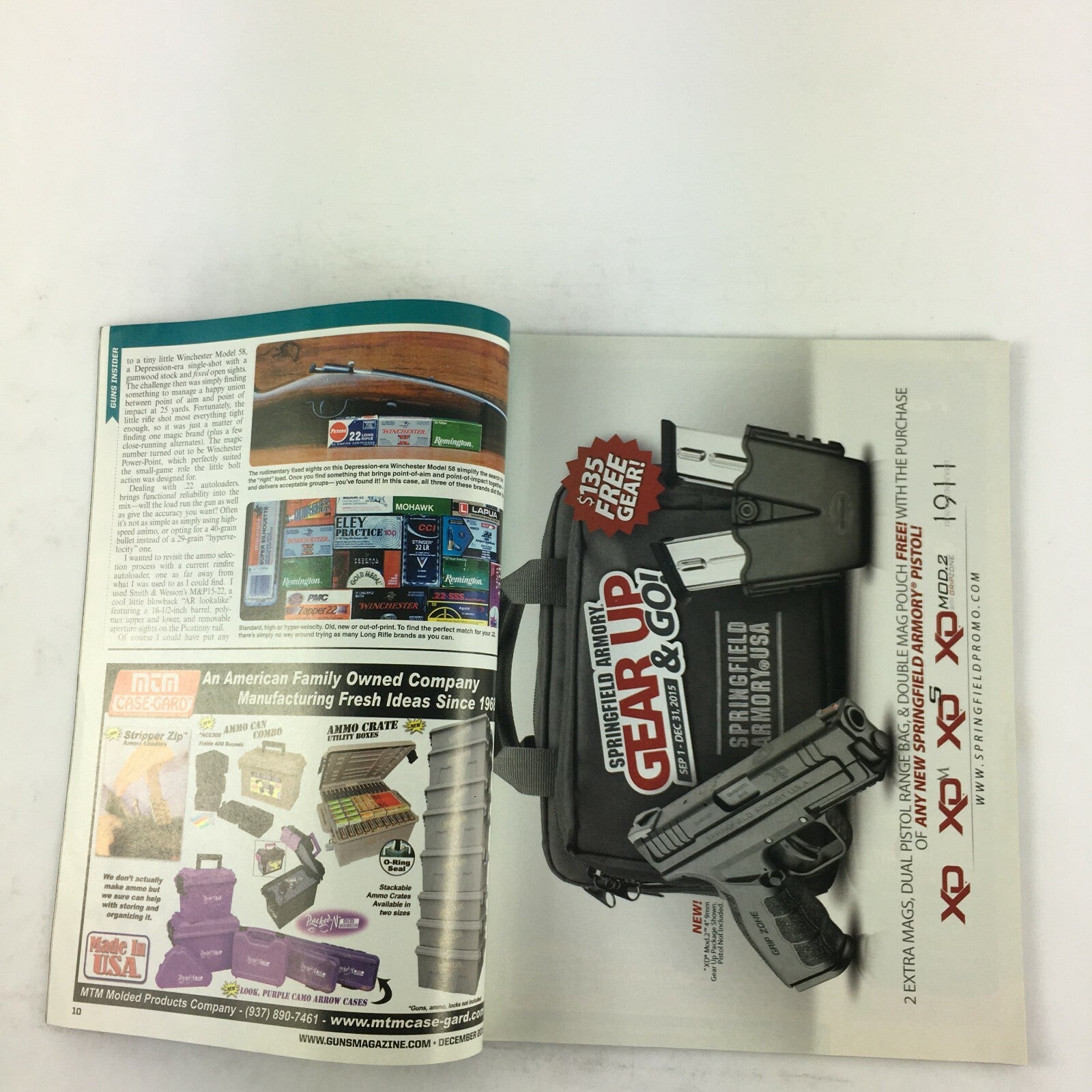 December 2015 Guns Magazine Magnum 10mm .45 ACP Foxy Woods Escort 5.56/.300 .308