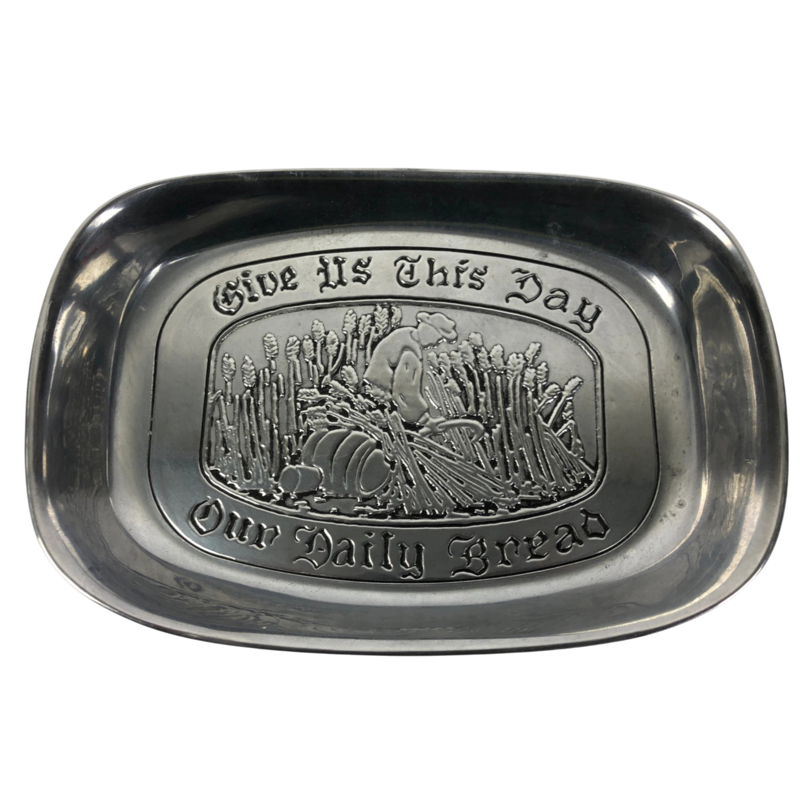 Wilton Armetale Pewter RWP Platter " Give Us This Day Our Daily Bread " USA Made