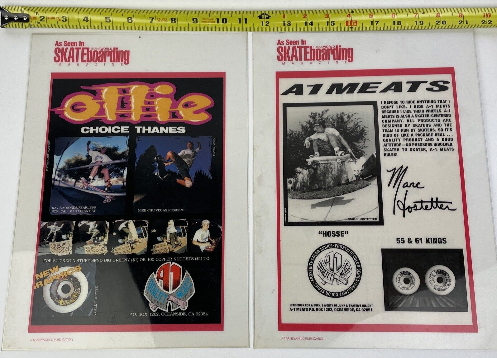 Huge lot of vintage Tracker Trucks trade show display advert proofs and skateboarding memorabilia.