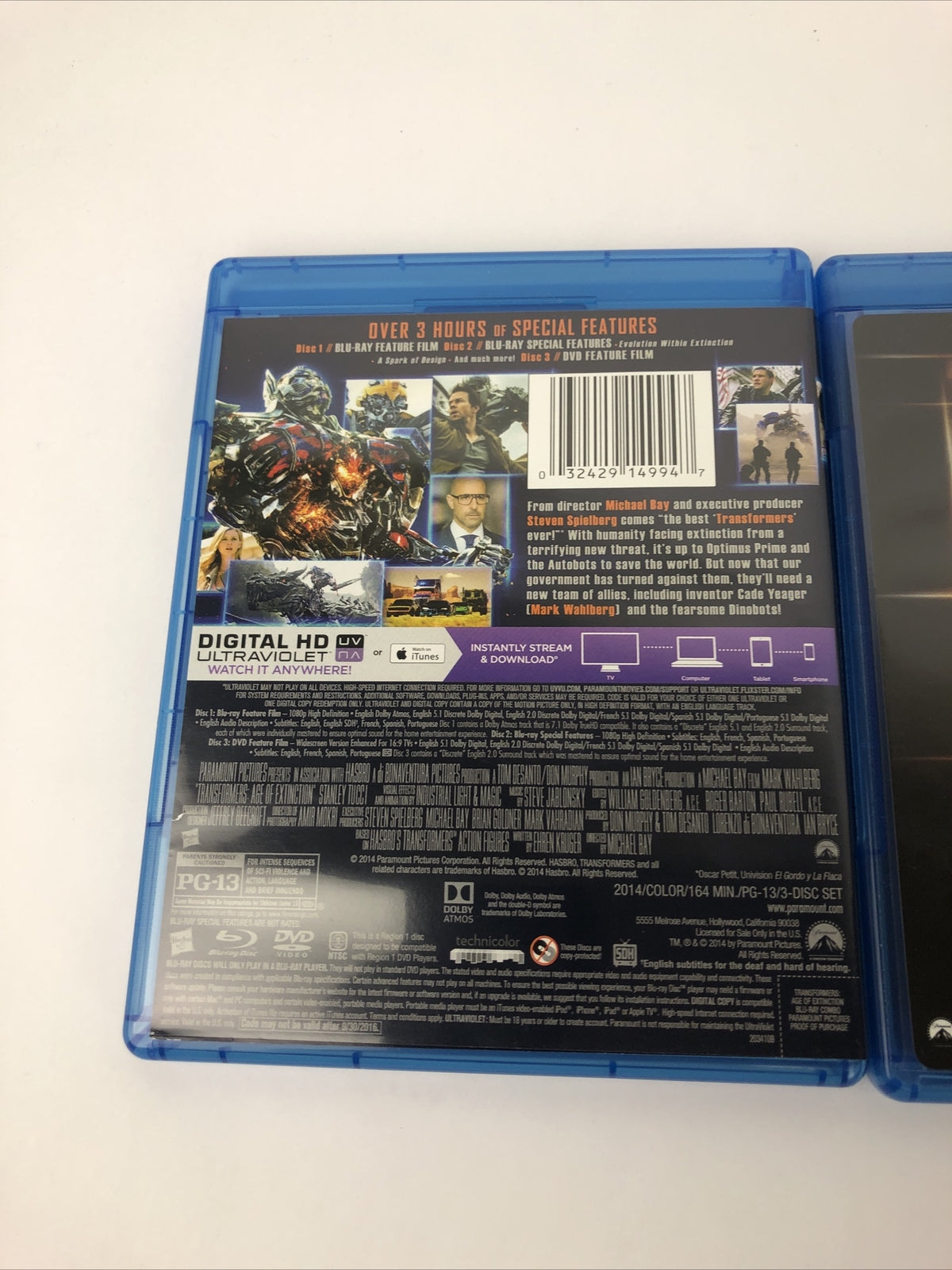 Lot of 3 - Transformers- Revenge Of The Fallen - Age Extinction 2 Blu-ray Discs