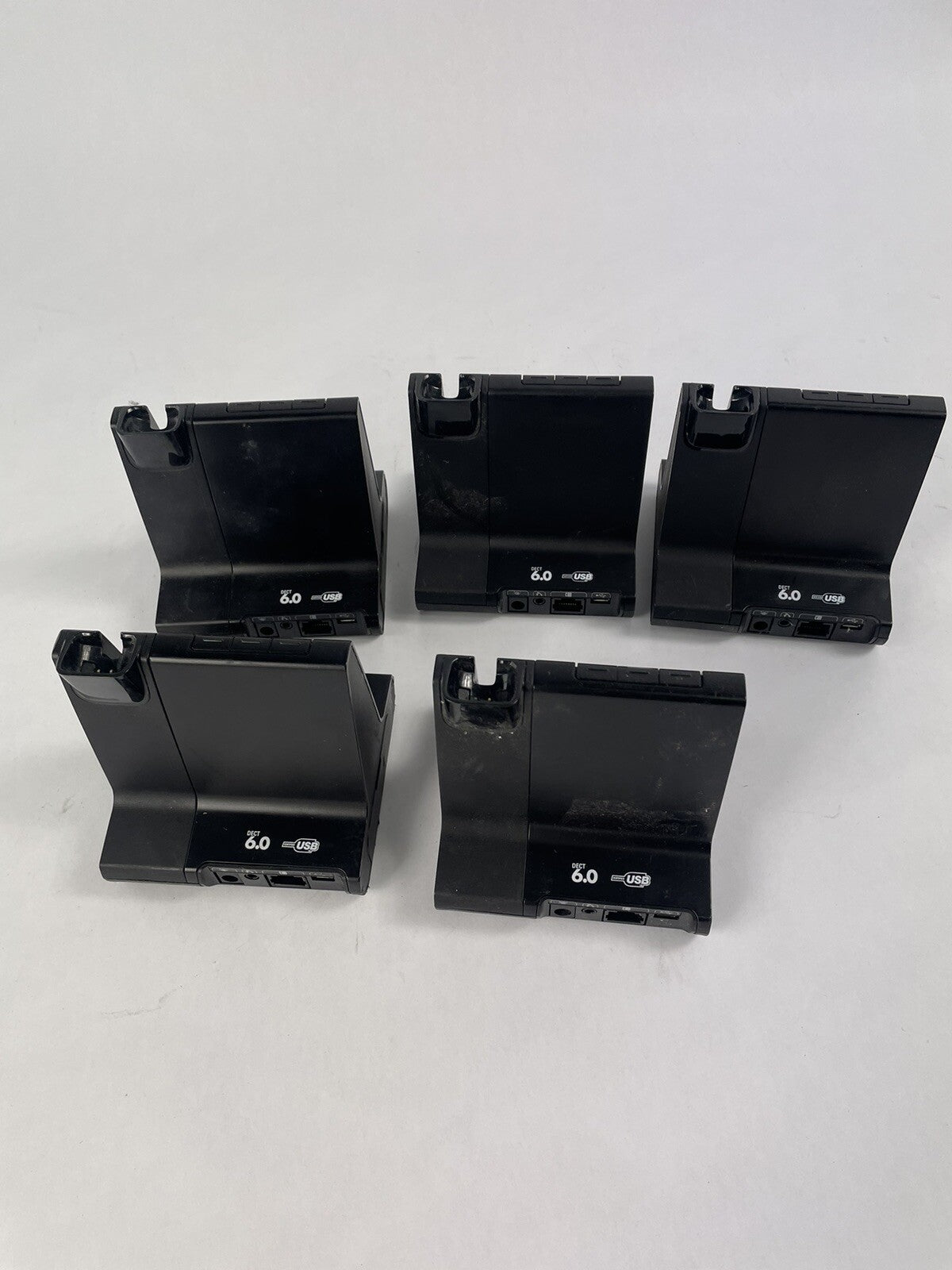 Lot of (5) Plantronics W02 Wireless Headset System Charging Bases Only