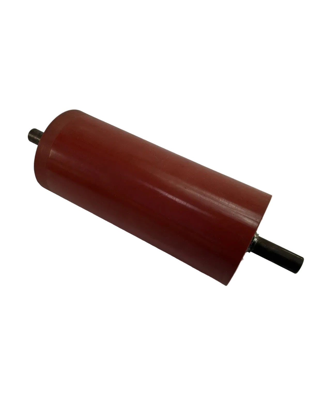 12" x 5.5" Red Rubber Conveyor Drum Roller 27.25mm Steel Shaft Industrial