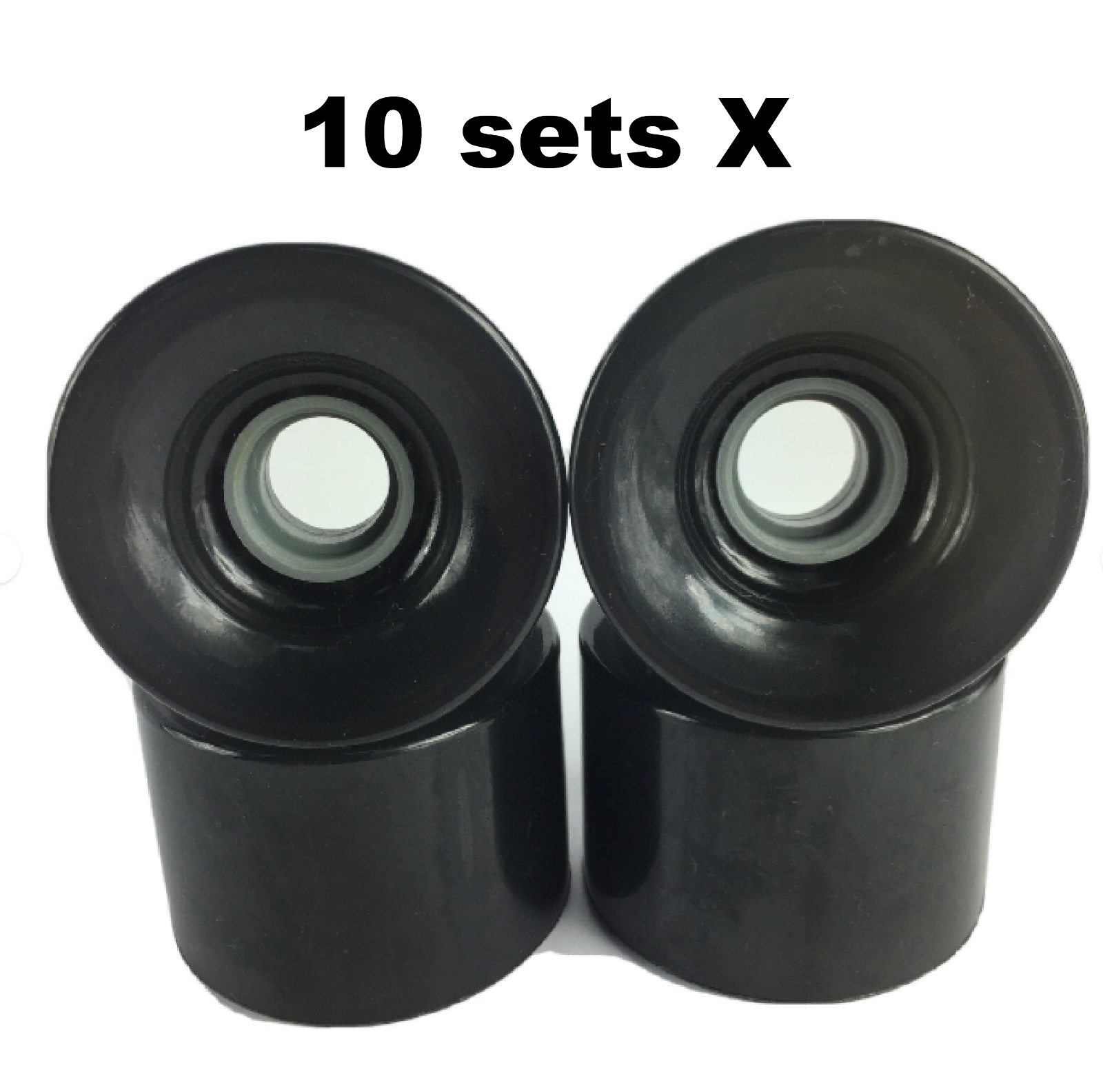 10 Sets 70mm x 50mm 78A Longboard Cruiser Wheels Smoke Black Clear USA Made