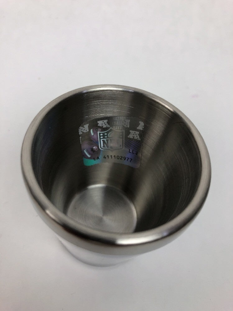 Officially licensed Seattle Seahawks acrylic and stainless steel shot glass.