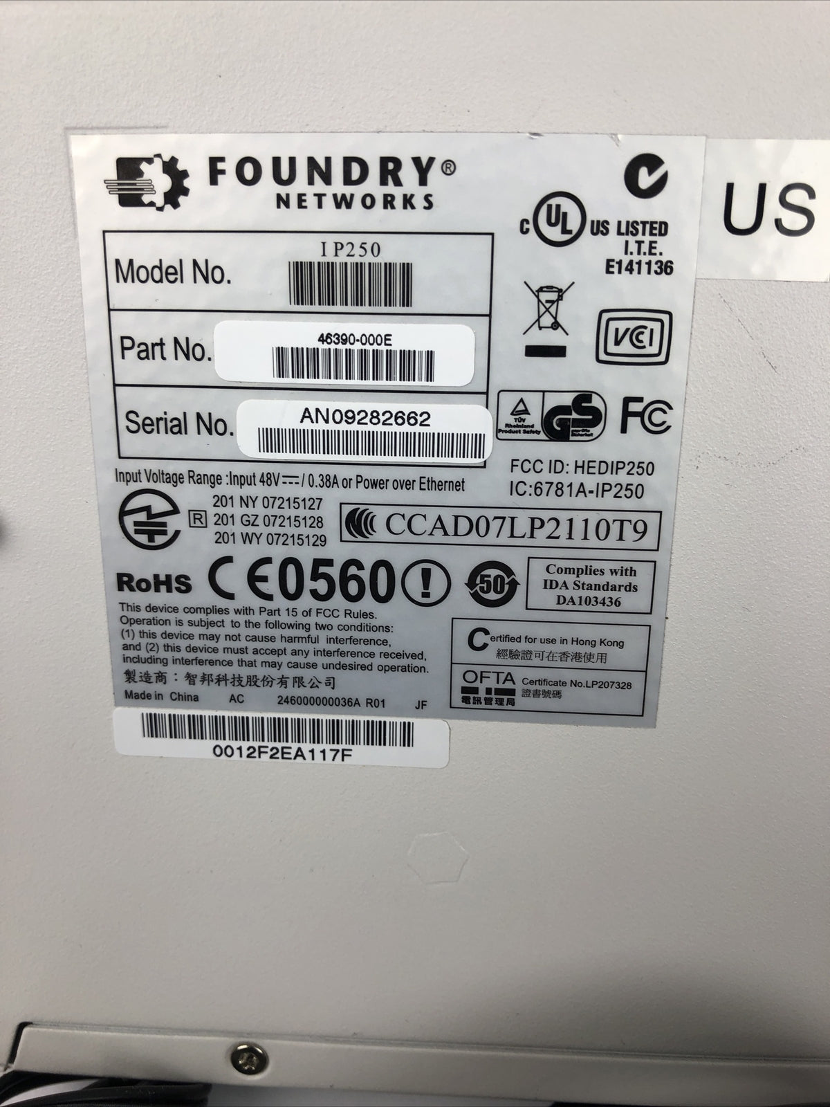 Foundry Networks IronPoint TM 250 access points With power supply working * VGC