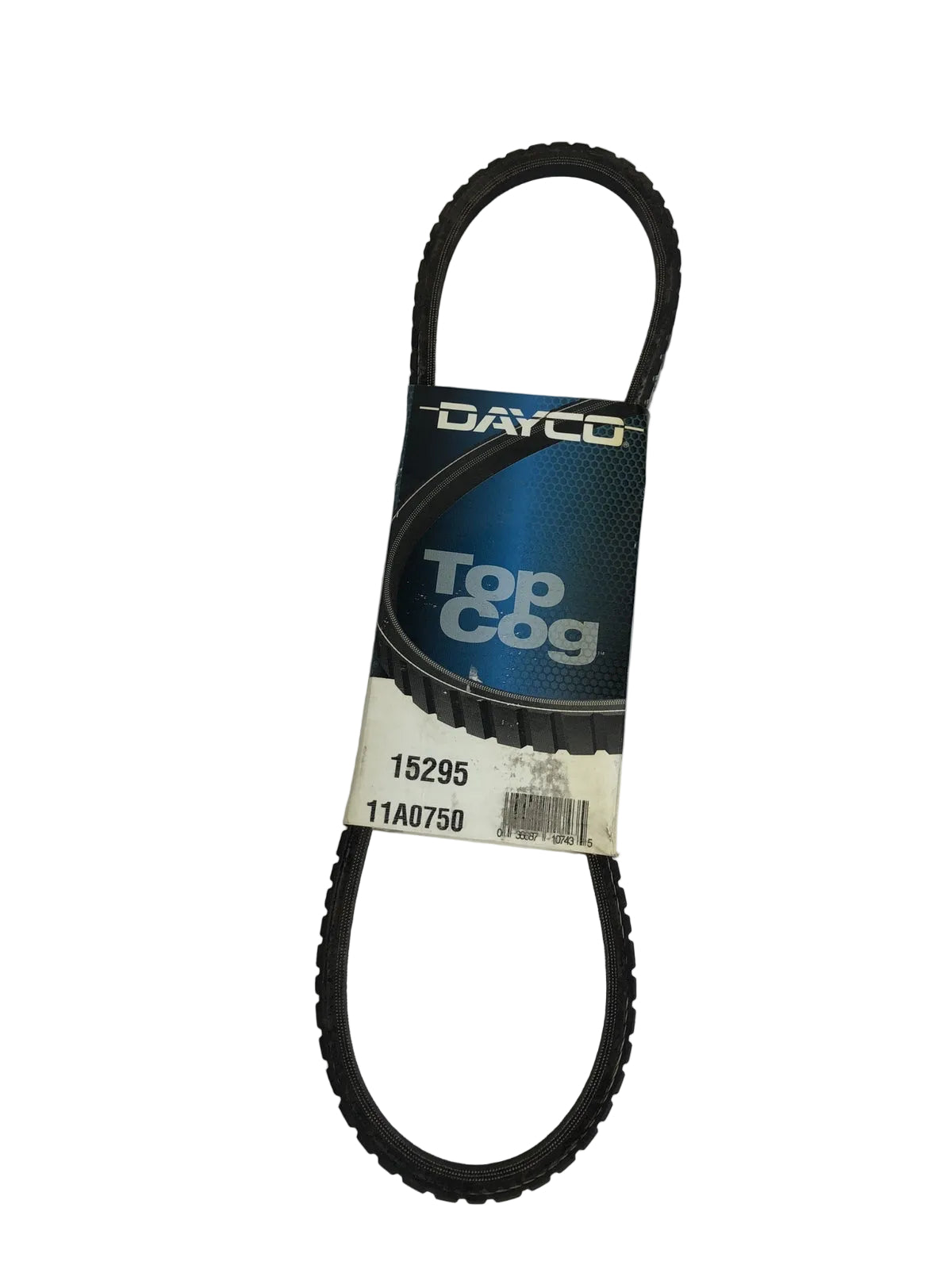 Dayco Top Cog 15295 110A750 accessory drive V-belt NOS OEM replacement automotive cogged drive belt.