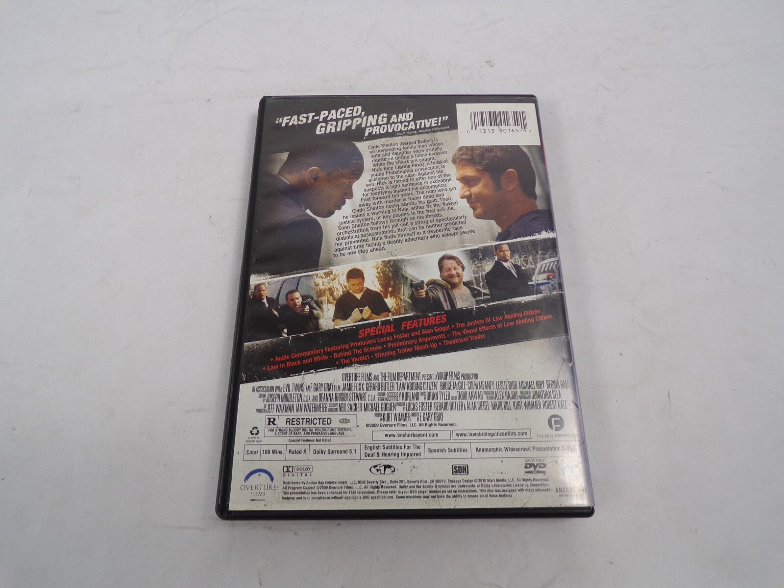 Law Abiding Citizen Justice At Any Cost Jamie Foxx Gerard Butler DVD Movies