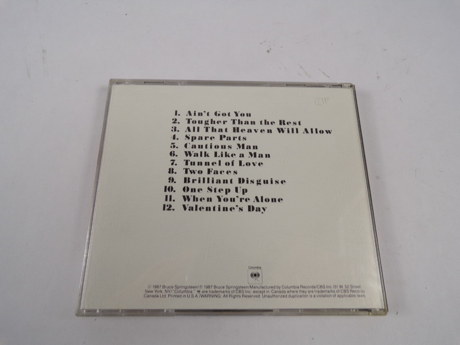 Bruce Springsteen Tunnel Of Love Valentine's Day One Step Up Cautions Man CD#61