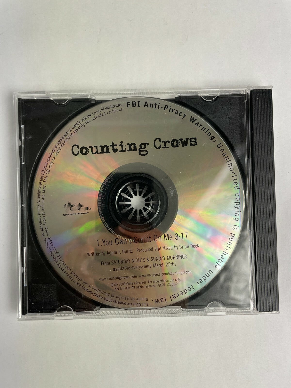 Counting Crows You Can't Count On Me Adam F.Duritz Brian Deck Disc Q12