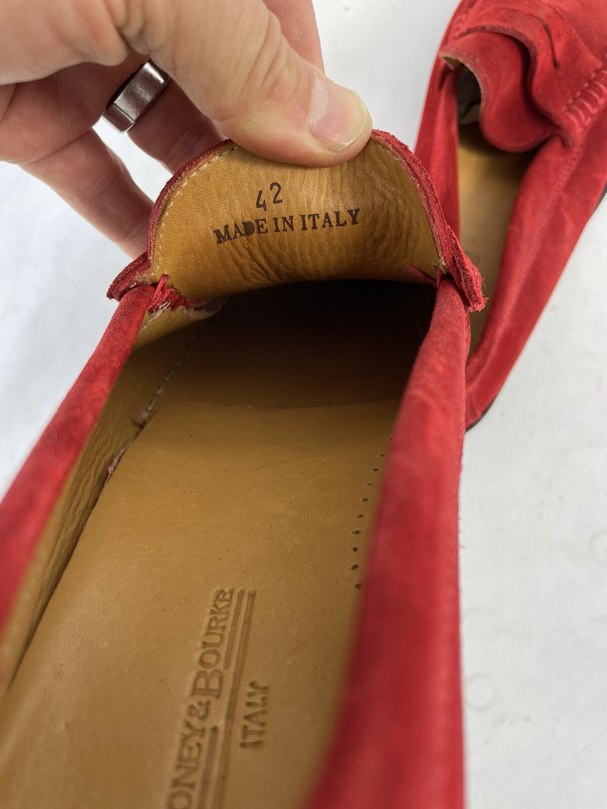 Men's Dooney & Bourke Suede Penny Loafers Red SZ EU 42 M US 9