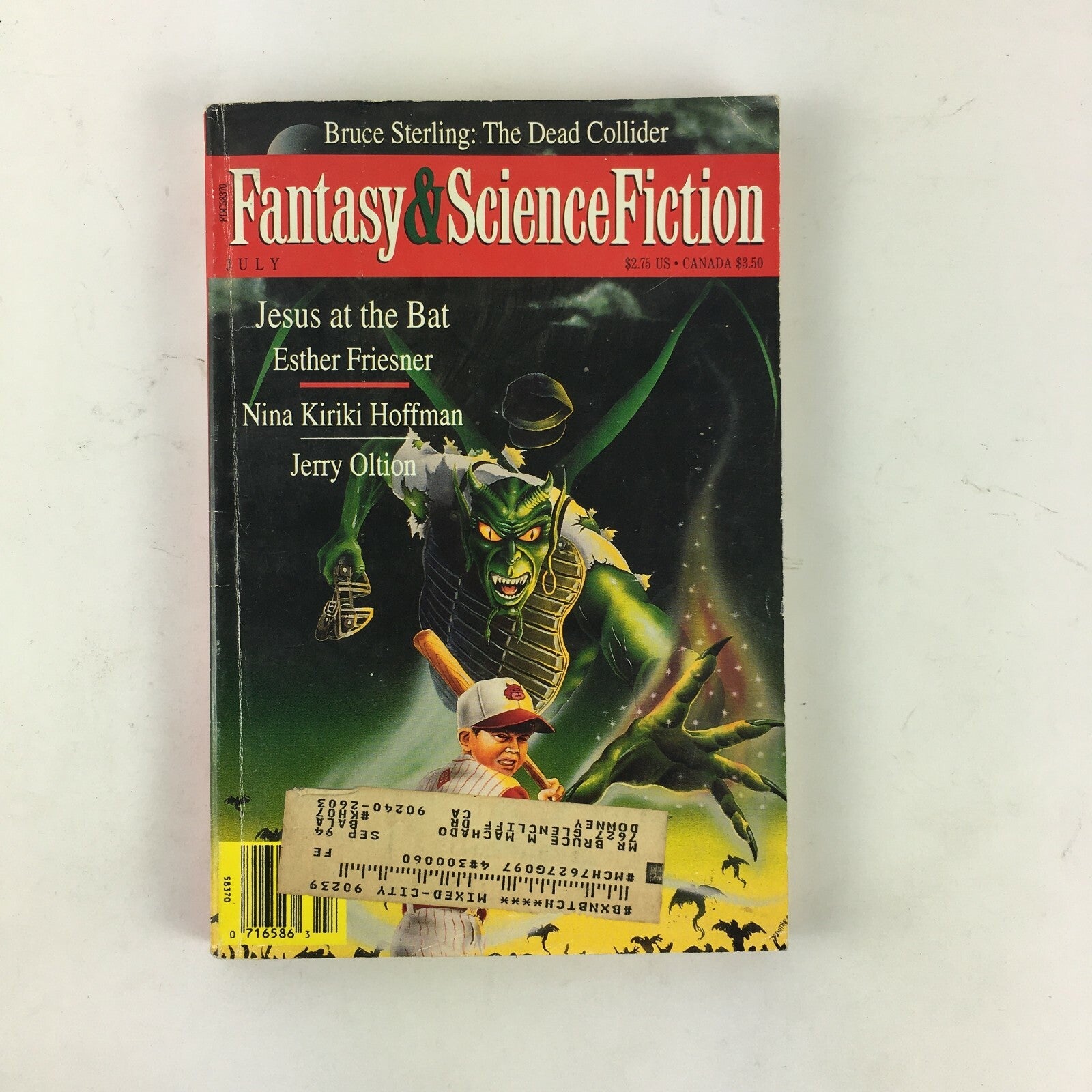 July Fantasy&Science Fiction Magazine Jesus atthe BatEsther FriesnerJerry Oltion