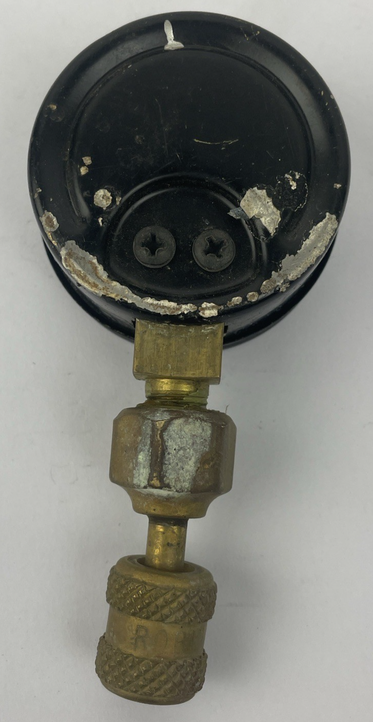 Vintage Marsh Instrument Co Pressure Gauge Black 0-100 2 ” w Compression Fitting