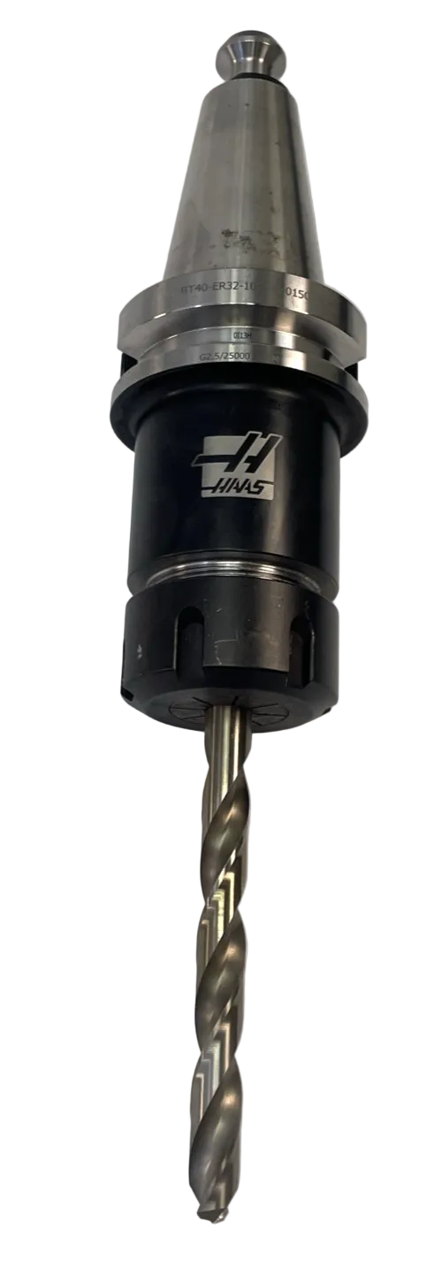 Haas 04-0146 BT40 ER16-100 Collet Chuck 100mm TSC G2.5 25,000 RPM with Bit