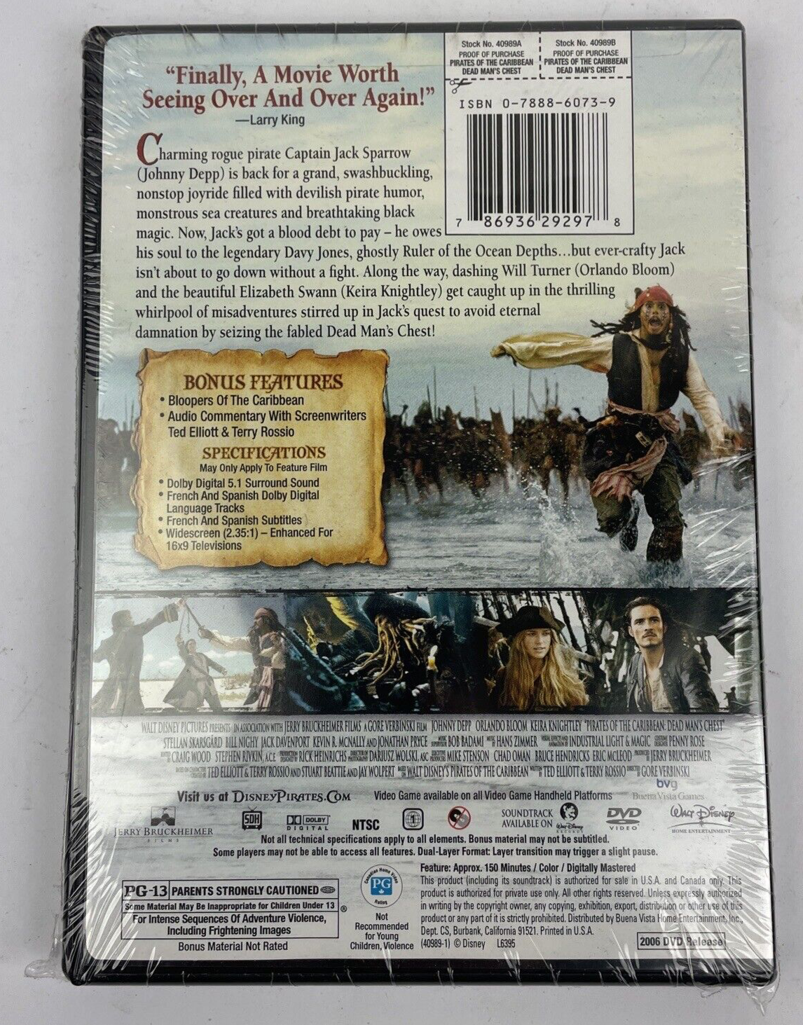 Pirates of the Caribbean: Dead Man's Chest - DVD Video Johnny Depp - NEW