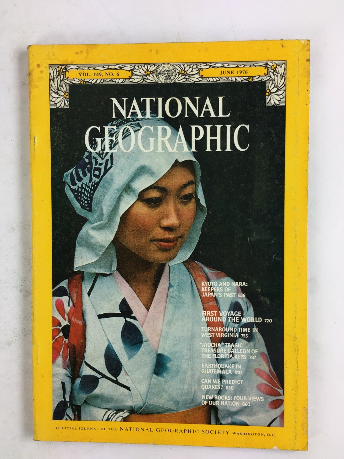 June 1976 National Geographic Magazine Kyoto and Nara First Voyage Around World