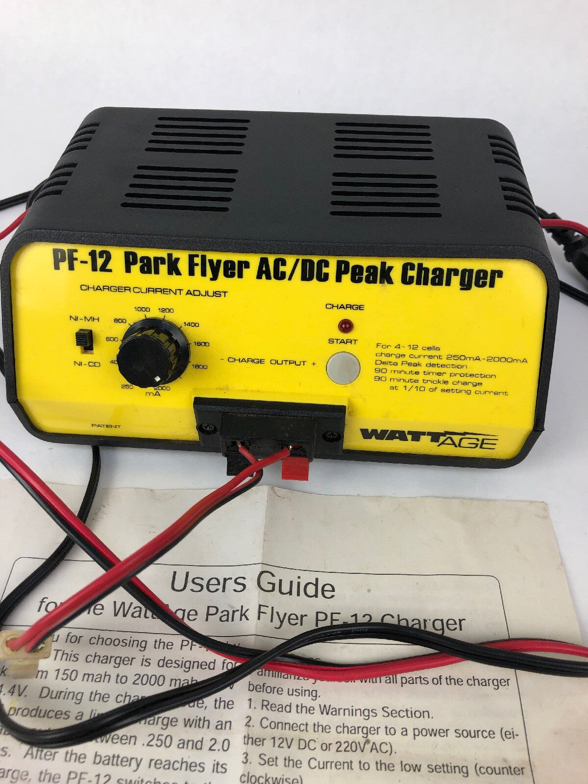 2002 Wattage PF-12 Park Flyer AC/DC Peak Charger 130108 4-12 Cells FSTSHP