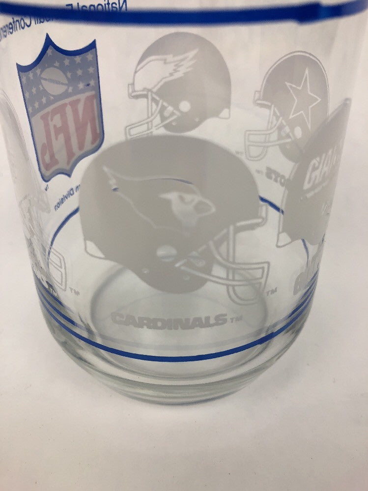Lot of 8 VINTAGE NFL NFC EASTERN DIVISION GLASS - EAGLES REDSKINS COWBOYS GIANTS