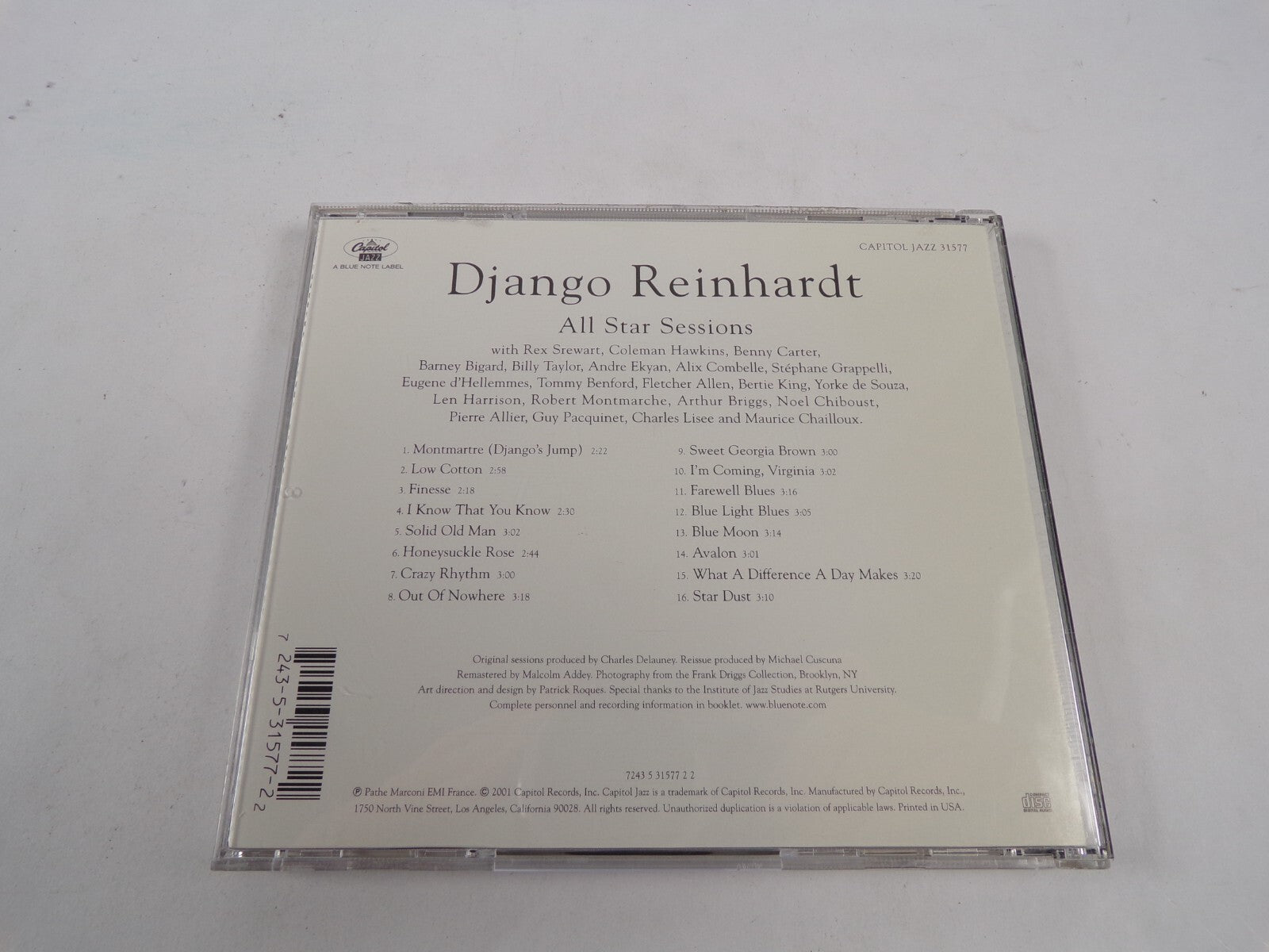Django Reinhardt All Star Sessions Capital Jazz CD#43