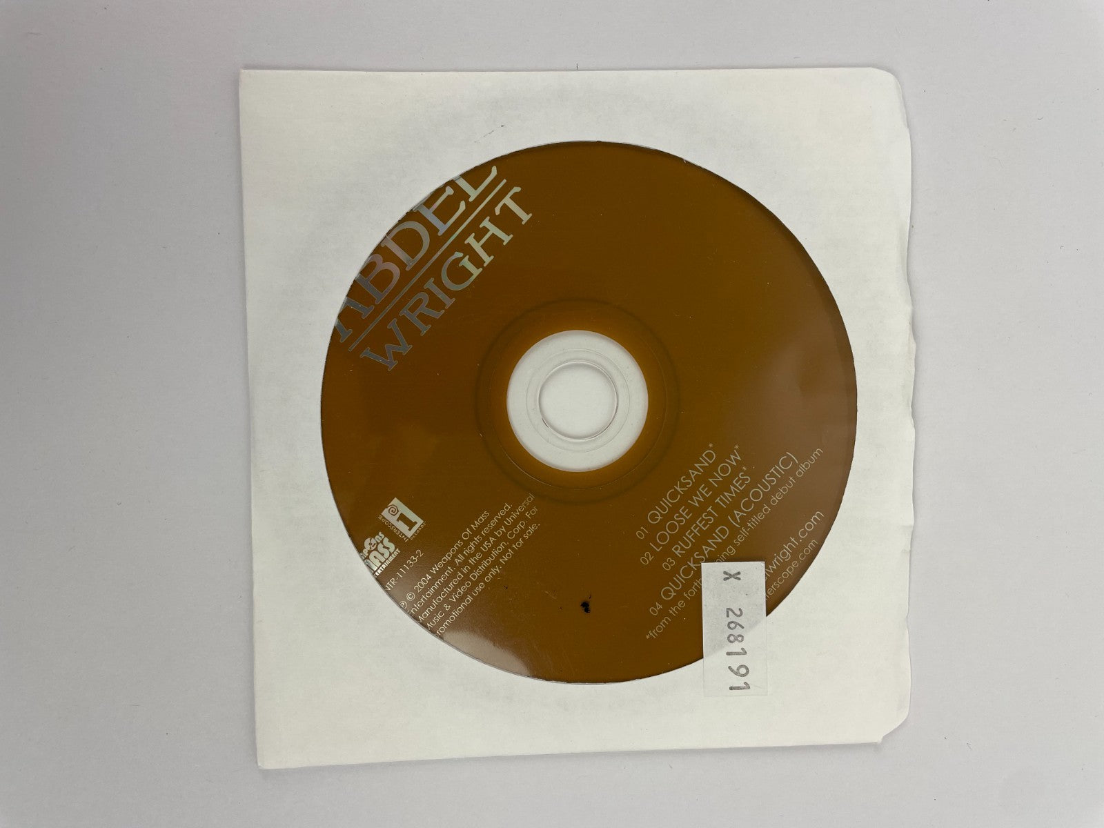 Abdel Wright – Digital Audio CD Interscope Records – 2005