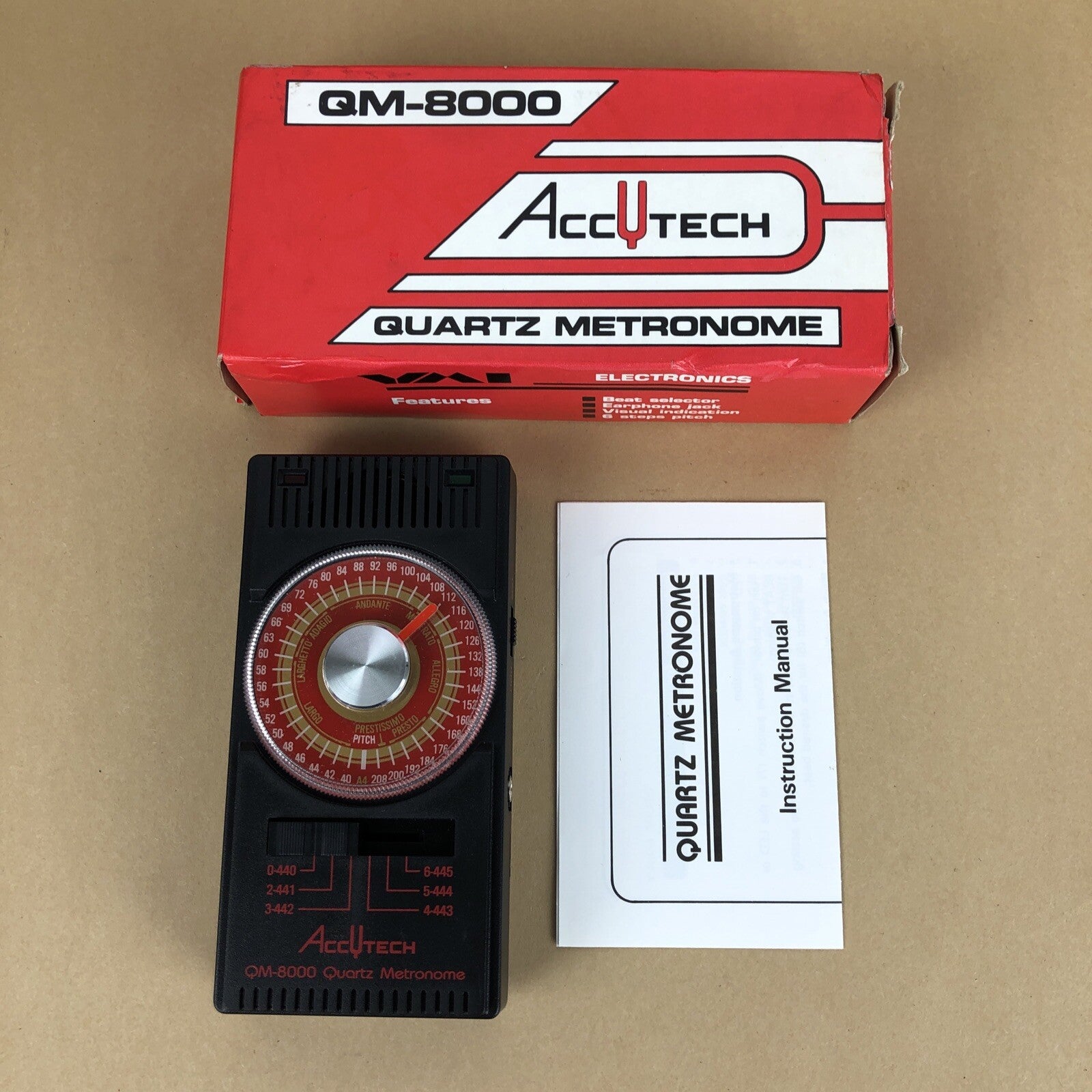 AccuTech AccUtech MetroTuner Beat selector Earphone Jack MT-8000 9V Battery Opp