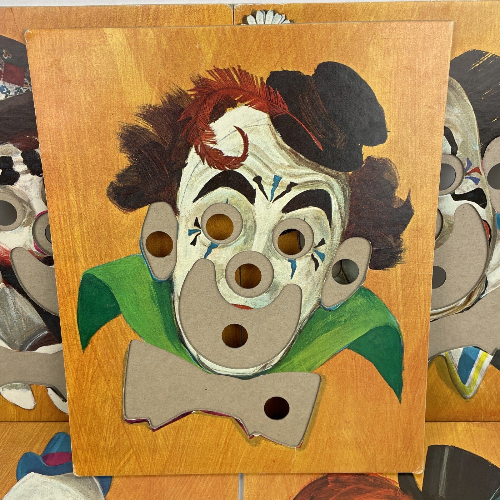 VINTAGE RARE 1965 Funny Face BIG CLOWN Faces Puzzle Game No Box LOOK
