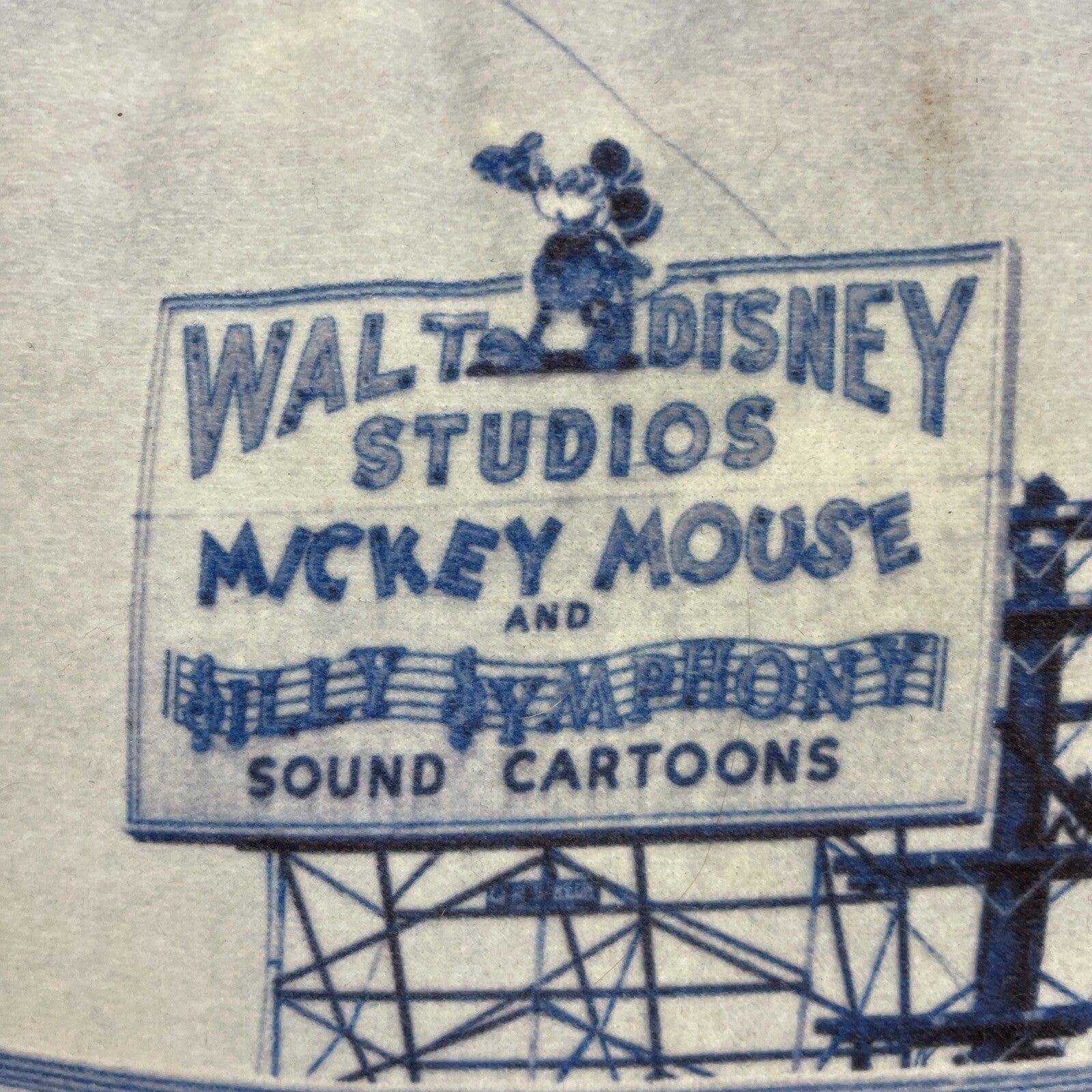 Disney Micky Mouse Silly Symphony 16” Accent Throw Pillow Blue Rope Trim