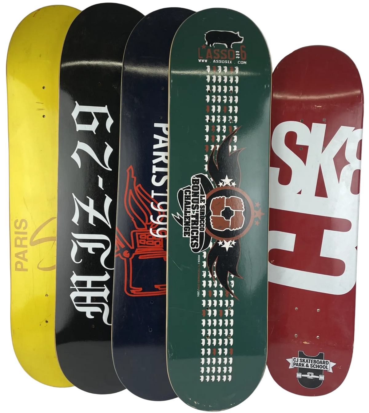 Lot of 5 Graphic Maple Skateboard Decks For Art Project DIY Popsicle - 1 Mini
