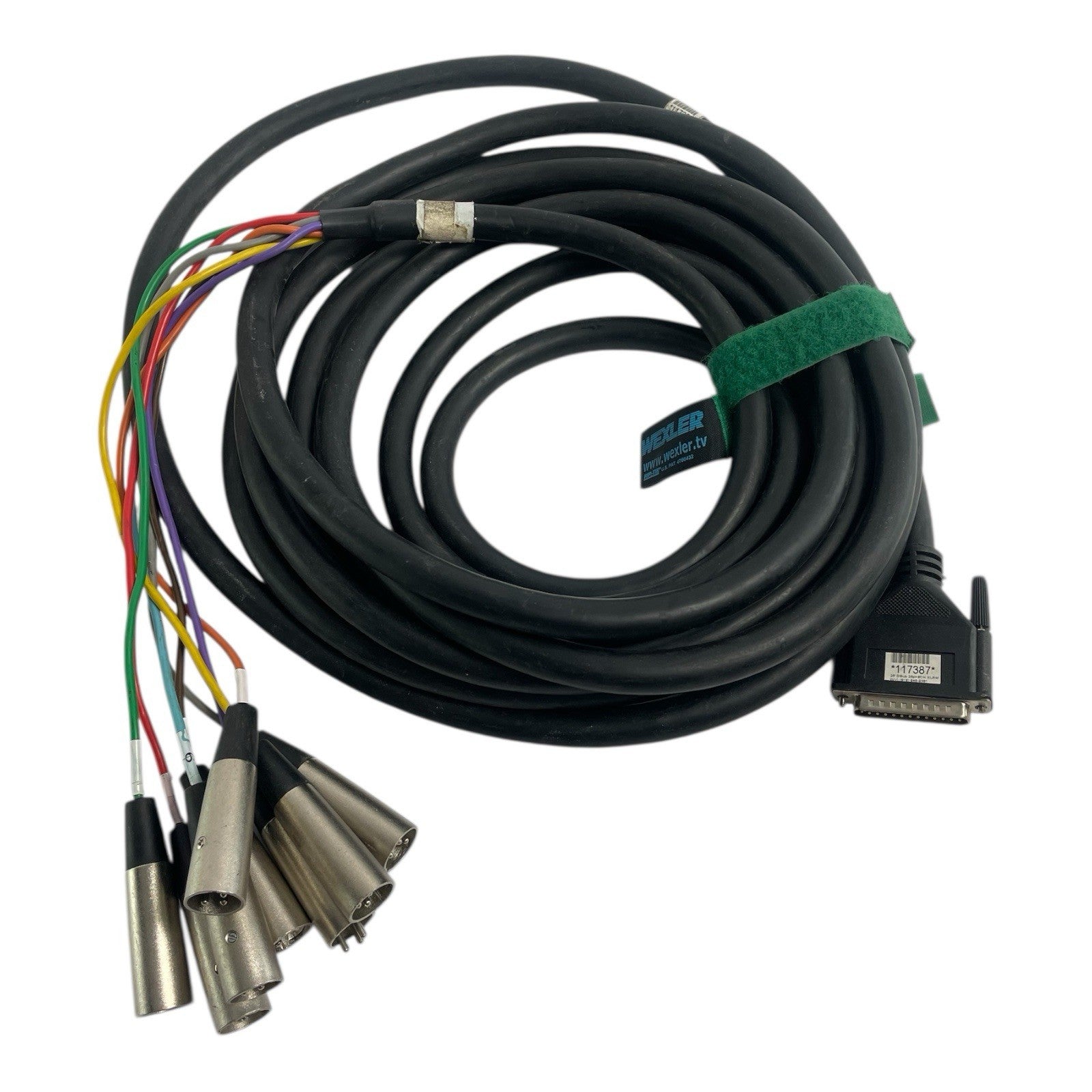 Wexler DB25 25-pin Analog D-Sub to 8 XLR3M Male Breakout Snake 25 ft 8 channel