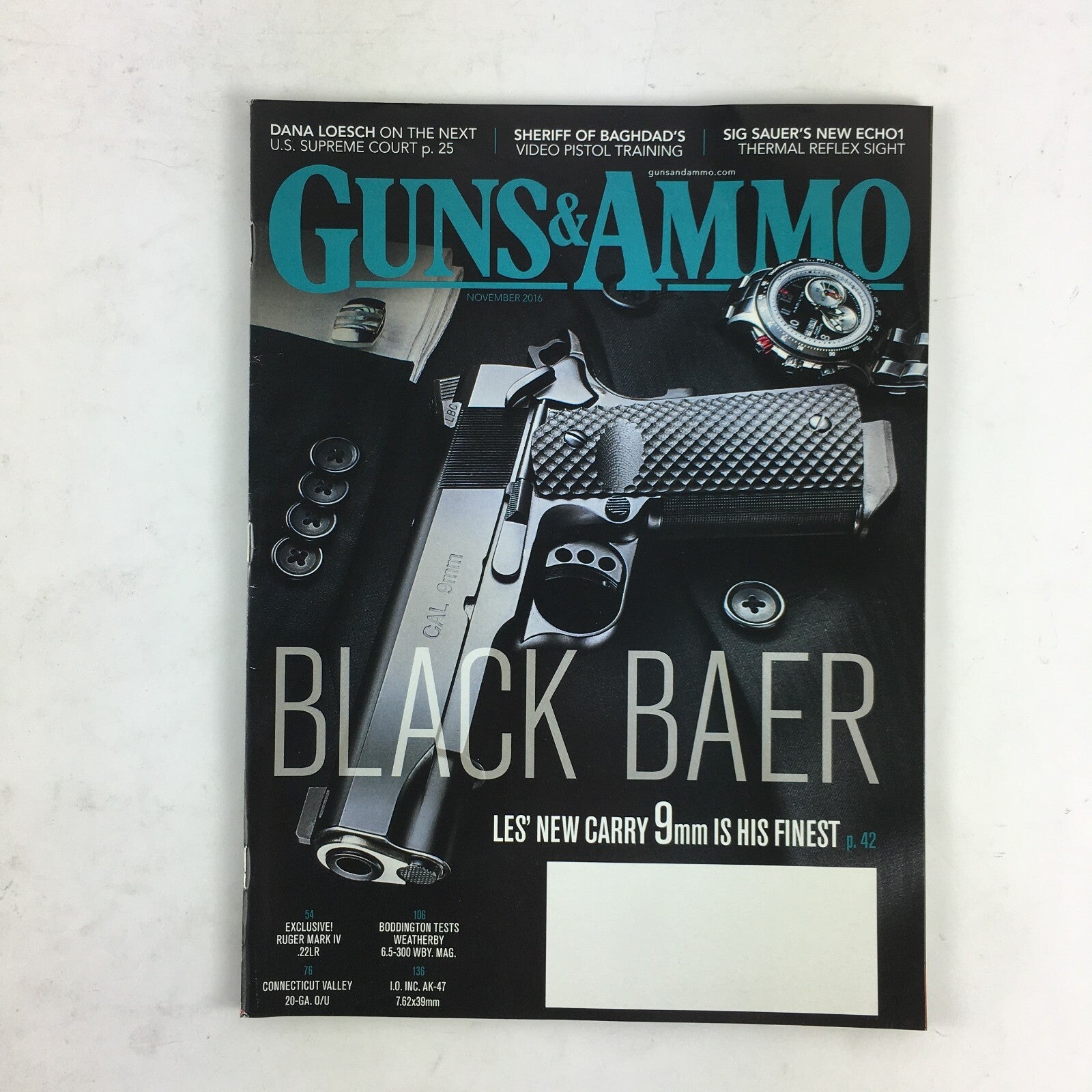 November 2016 Guns & Ammo Magazine Black Baer 9mm is His Finest .22LR AK-47