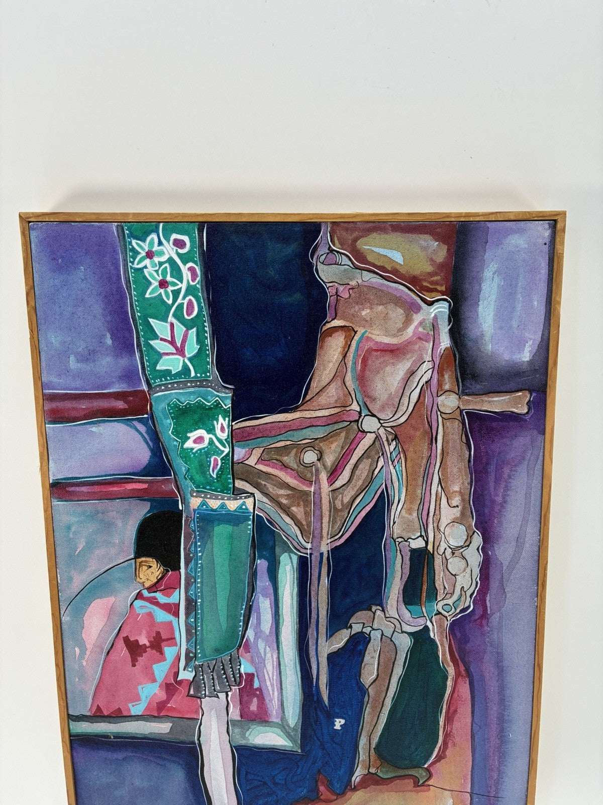 Amado Peña Original Acrylic on Canvas Mestizo Series 19x14 Southwestern Art