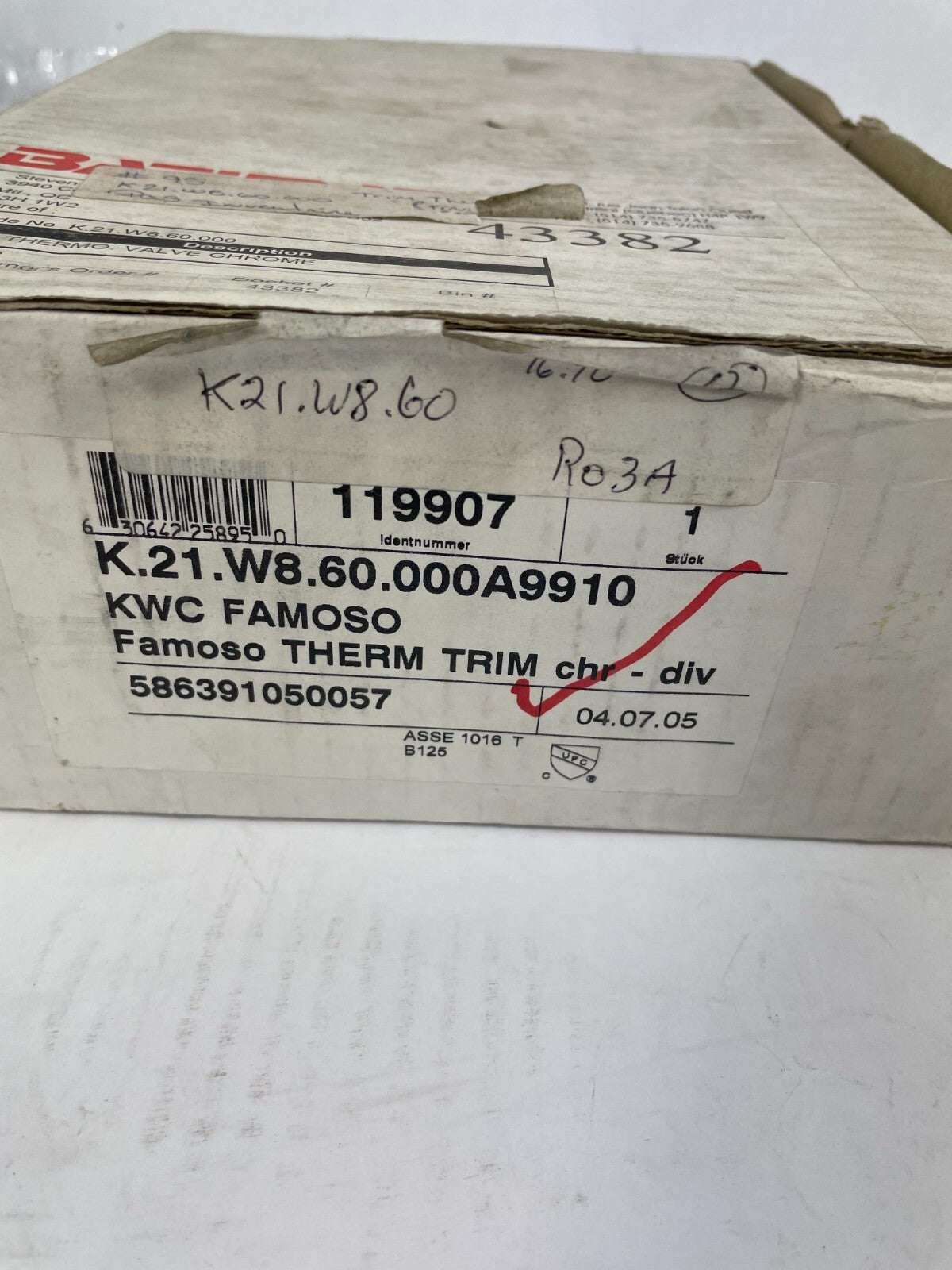 KWC Famoso thermostatic valve trim chrome finish