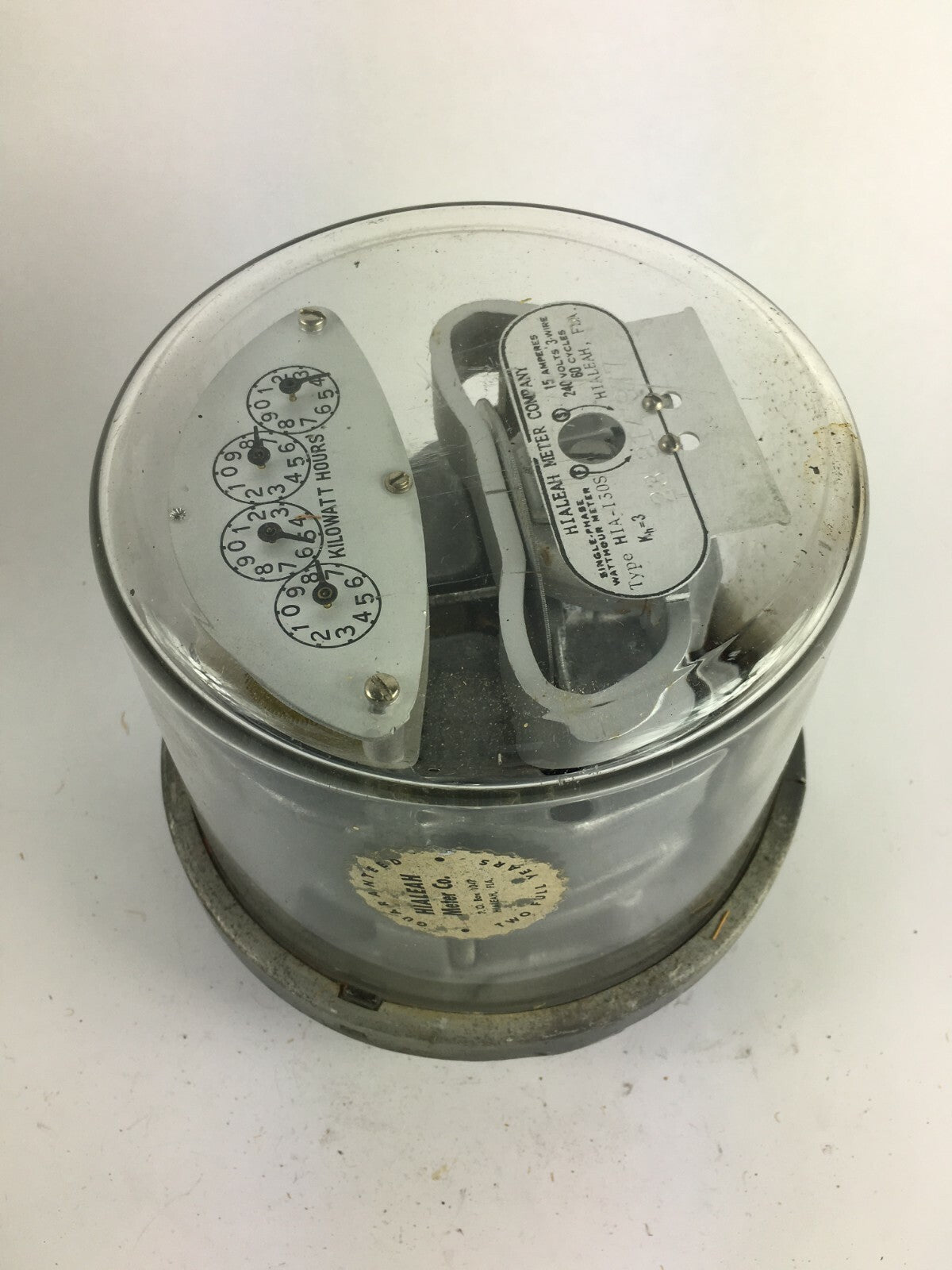 Hialeah Kilowatt Hours Single-Stator Watt Hour Meter Type HIA-I30S 240v 3w