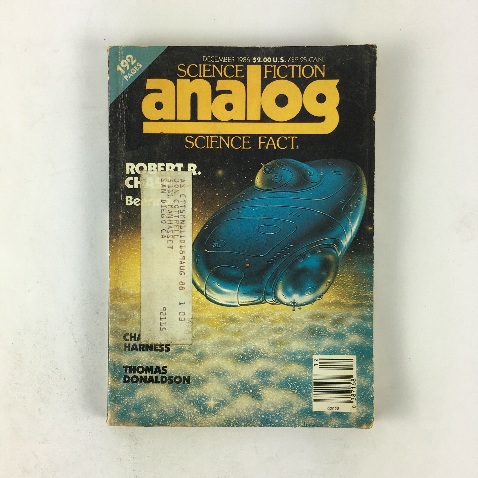 December 1986 Analog ScienceFiction Fact Magazine Robert R.Chase Bearings