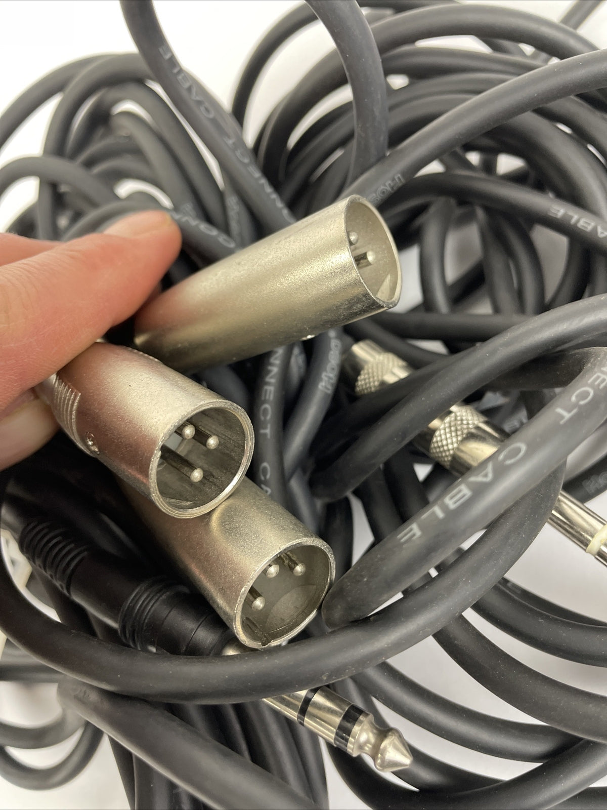 Lot of 3 x XLR 3-Pin Male to 1/4" Stereo Plug Microphone Mic Cable Cord