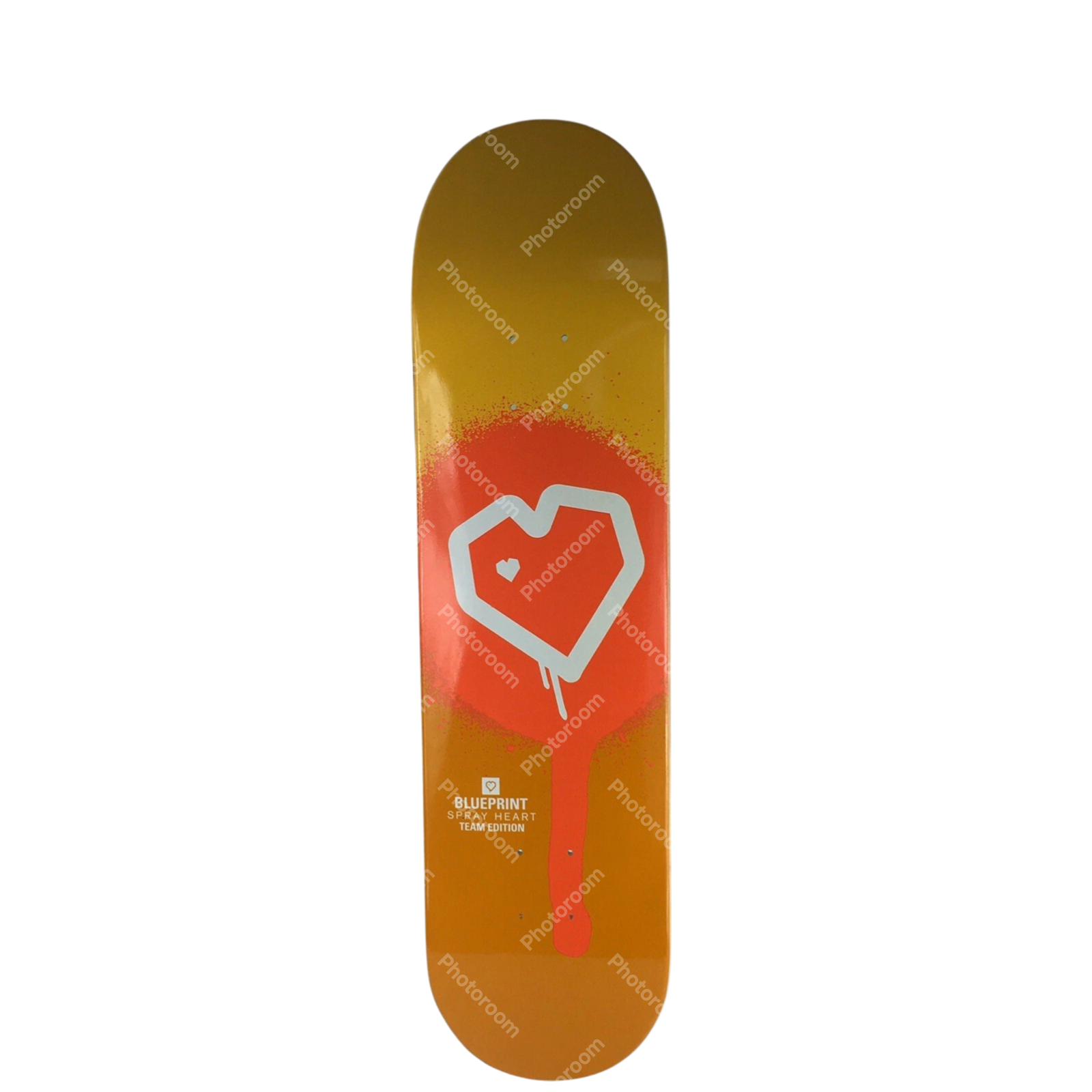 BLUEPRINT skateboards deck 8” RARE quality Spray Heart Orange Yellow